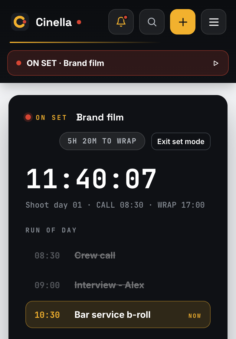 Set Mode on a phone: the clock, the run of day and what is next
